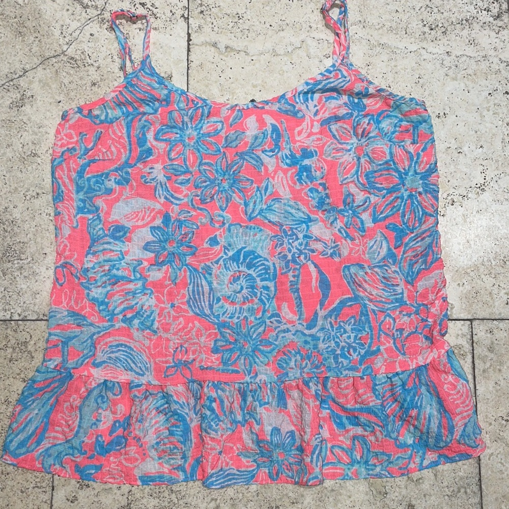 Lilly Pulitzer floral print spaghetti strap top. Size small